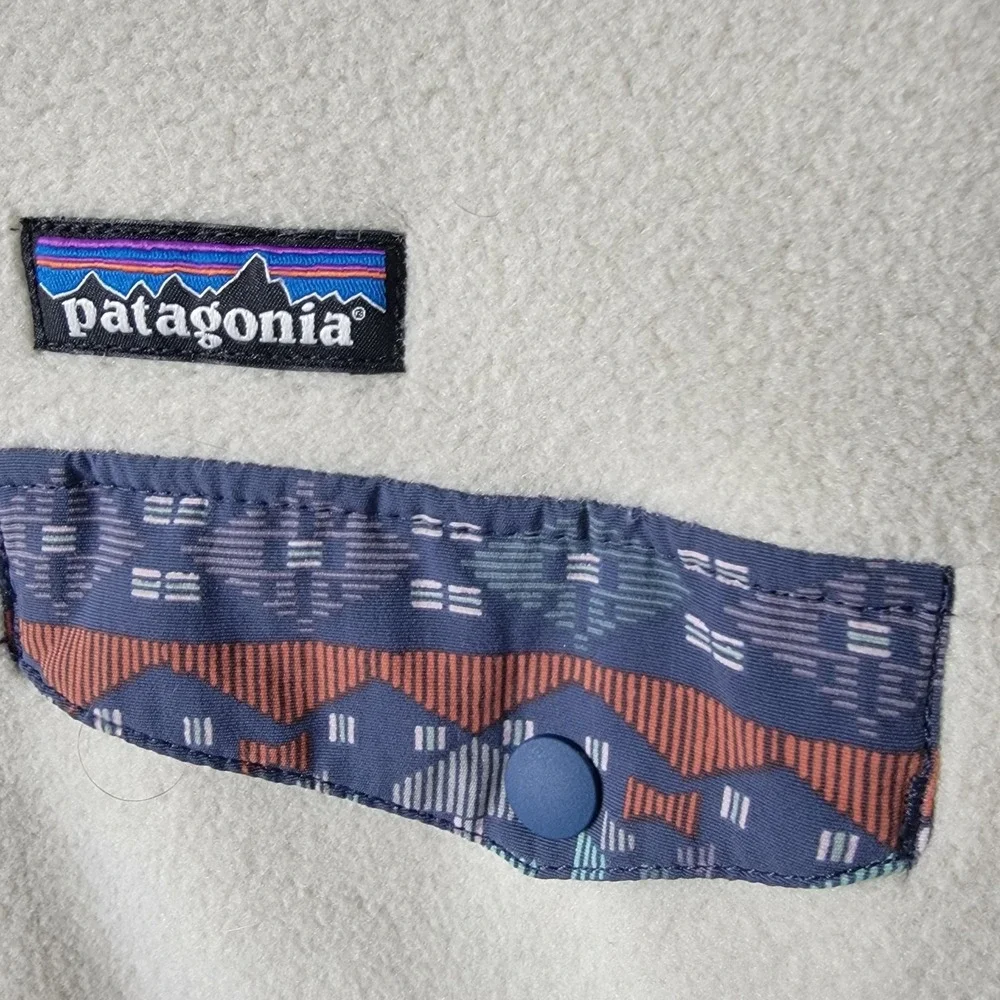 patagonia women lightweight synchilla snap-T pullover sweater sz S Pelican stone - Picture 5 of 8